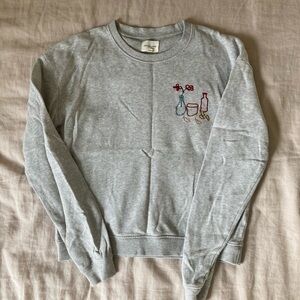 Paloma Wool Light Gray Sweatshirt with Multicolor Embroidery